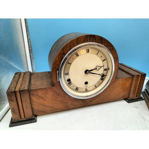 449 - Art Deco Mantle Clocks for Restoration Including an Elliott of London (4). Largest 22cm High, 40cm x... 