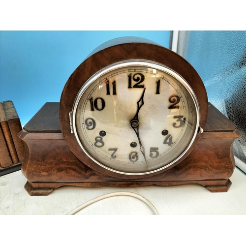 449 - Art Deco Mantle Clocks for Restoration Including an Elliott of London (4). Largest 22cm High, 40cm x... 