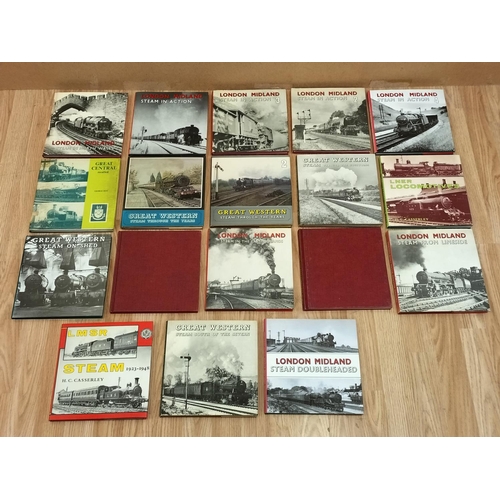 492 - Collection of Railway Related Reference Books (18) to include London Midland Steam in Action Vol 1-4... 