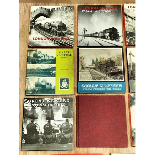 492 - Collection of Railway Related Reference Books (18) to include London Midland Steam in Action Vol 1-4... 