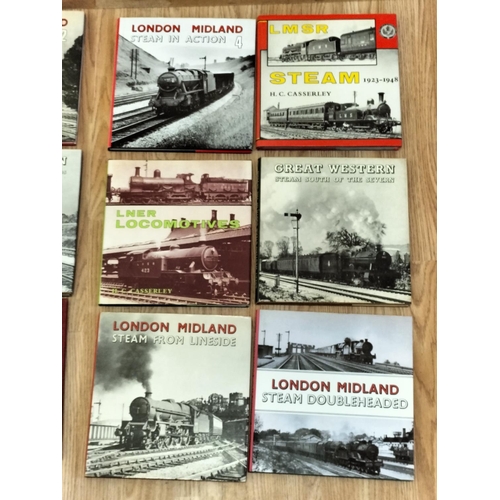 492 - Collection of Railway Related Reference Books (18) to include London Midland Steam in Action Vol 1-4... 