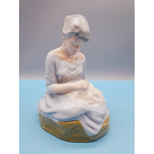 494 - Ceramic 19cm Figure in the Style of Wade Eileen Ogle. Unmarked.