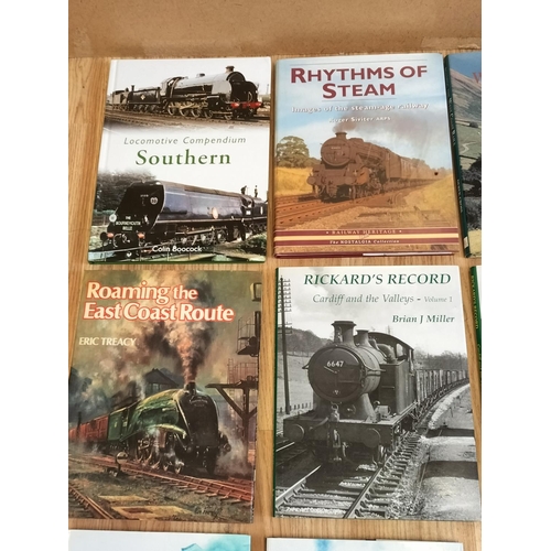 61 - Collection of Railway Related Reference Books (15) to include Rhythms of Steam, Rickards Record (3 V... 