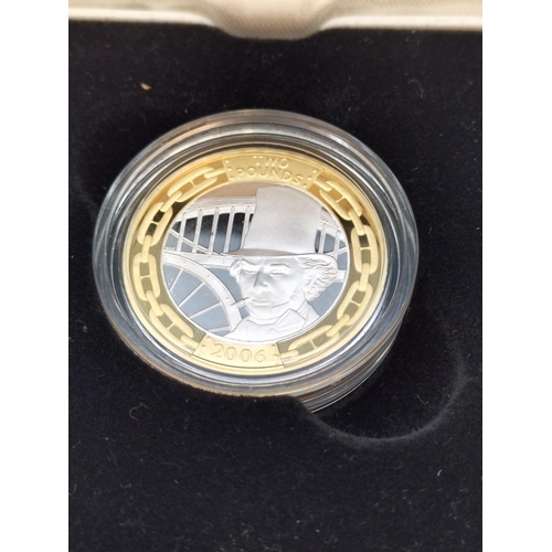 151 - Royal Mint 2006 Silver Proof Two Pound 'Brunel' Coin in Case with C.O.A.