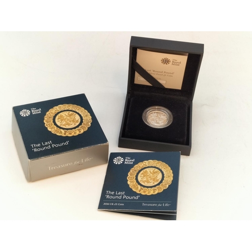 16 - Cased Royal Mint 2016 Silver Last Round Pound with C.O.A. Issued in Britain.