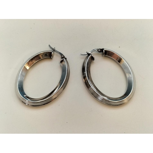 196 - 4 Pairs of Silver 925/Hallmarked Earrings to include Hooped and Clear Stone.