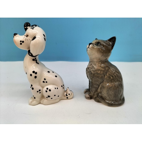 208 - Beswick Figures (3) Dalmatian Pup, Meerkat and Kitten Figures. Tallest 12cm.