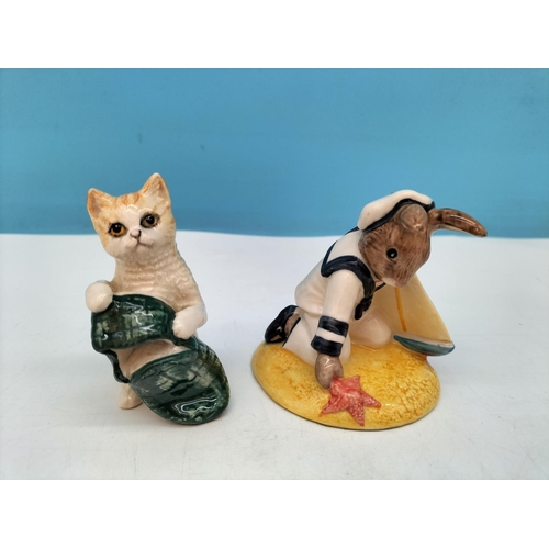 209 - Royal Doulton Bunnykins Figure 'Sailor Bunnykins' DB166 plus Royal Doulton 'New Toy - Slipper' Figur... 