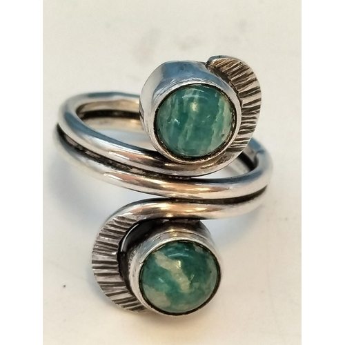 226 - French Hallmarked Silver and Turquoise Ring. Size P.