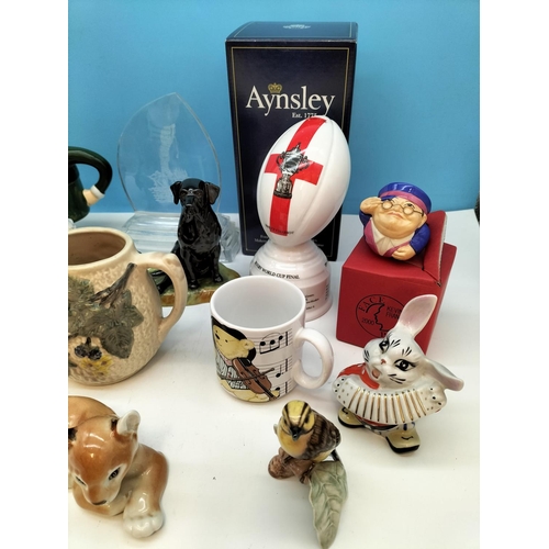 426 - Collection of Ceramics and Glass to include Goebel Bird Figures, Aynsley, Royal Doulton, etc.