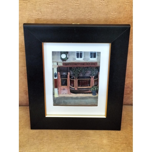 455 - Glass Framed Picture Boxes (2), Wellington Arms and Nigel Younger Florist. 32cm x 25cm.