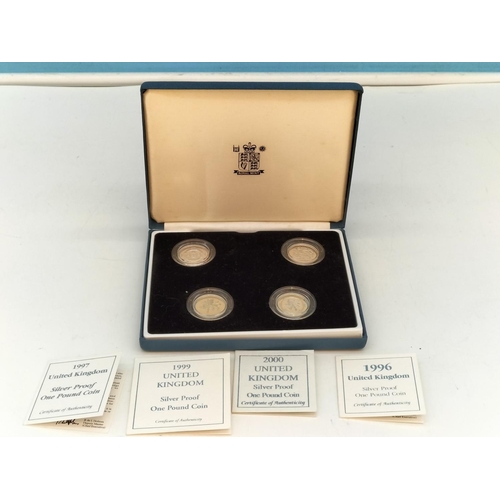 8 - Royal Mint Box Set of 4 x Silver Proof One Pound Coins for England, Scotland, Wales and Ireland.