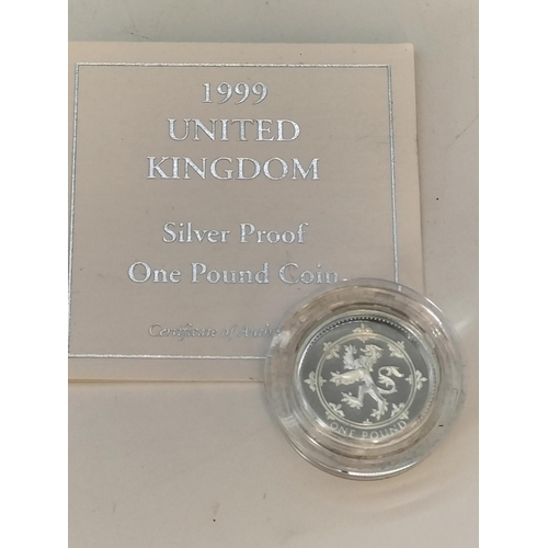 8 - Royal Mint Box Set of 4 x Silver Proof One Pound Coins for England, Scotland, Wales and Ireland.