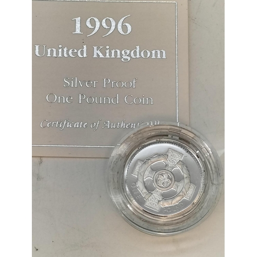 8 - Royal Mint Box Set of 4 x Silver Proof One Pound Coins for England, Scotland, Wales and Ireland.