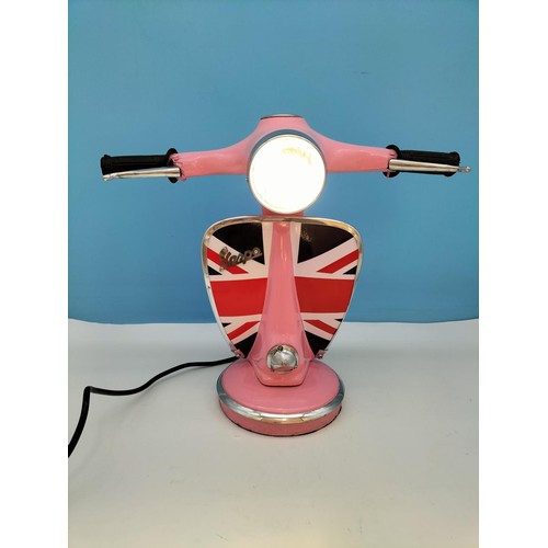 442 - Pink Vespa Scooter Front Light Lamp. 34cm High x 41cm.