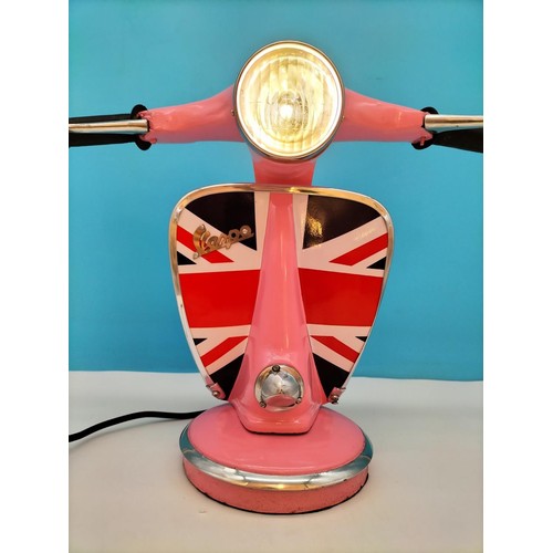 442 - Pink Vespa Scooter Front Light Lamp. 34cm High x 41cm.