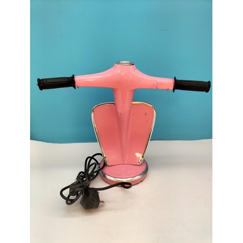 442 - Pink Vespa Scooter Front Light Lamp. 34cm High x 41cm.