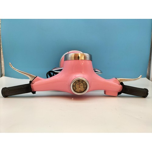 442 - Pink Vespa Scooter Front Light Lamp. 34cm High x 41cm.