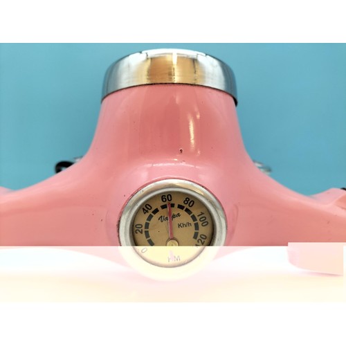 442 - Pink Vespa Scooter Front Light Lamp. 34cm High x 41cm.