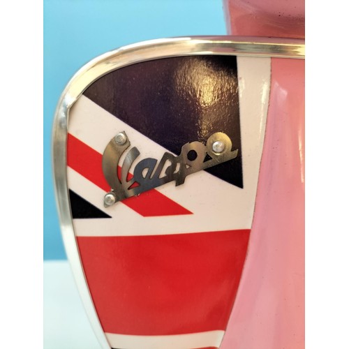 442 - Pink Vespa Scooter Front Light Lamp. 34cm High x 41cm.