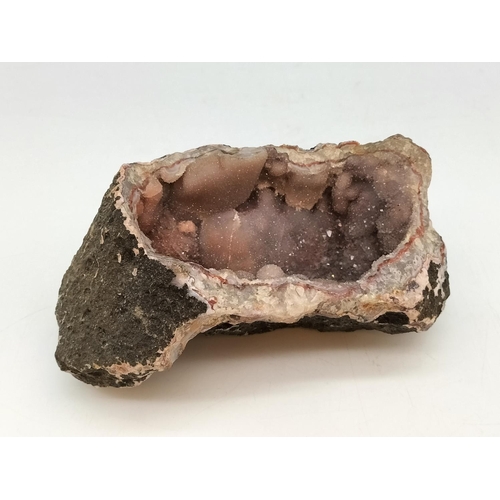 12 - Lilac Amethyst Geode Crystal Cave. 8cm High, 18cm x 10cm. Weight 1.2kg.