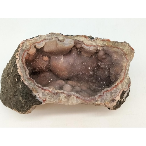 12 - Lilac Amethyst Geode Crystal Cave. 8cm High, 18cm x 10cm. Weight 1.2kg.