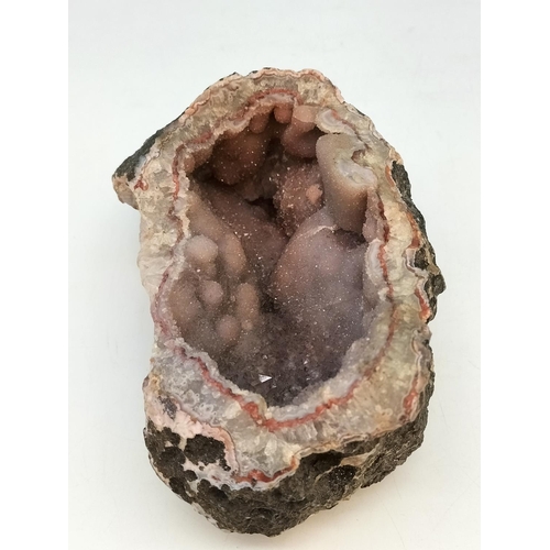 12 - Lilac Amethyst Geode Crystal Cave. 8cm High, 18cm x 10cm. Weight 1.2kg.