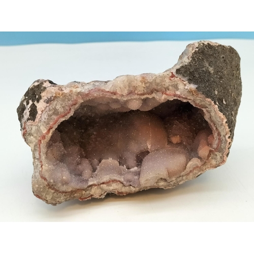 12 - Lilac Amethyst Geode Crystal Cave. 8cm High, 18cm x 10cm. Weight 1.2kg.