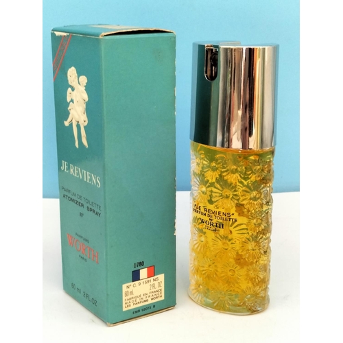 127 - Boxed Je Reviens 'Worth' 60ml Parfum de Toilette. Full Bottle.