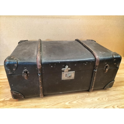 190 - Old Trunk with Contents to include Pottery, Pictures, Prints, Plates, etc. Trunk Size 32cm High, 76c... 