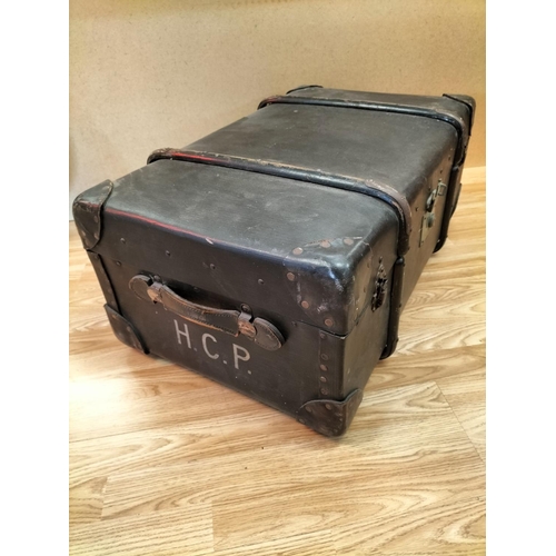 190 - Old Trunk with Contents to include Pottery, Pictures, Prints, Plates, etc. Trunk Size 32cm High, 76c... 