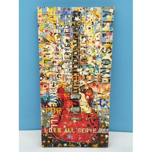 200 - 2010 Canvas Print, Title of Work 'Red ES-335 Style Guitar', Artist Michael Babyak, Signed. Exclusive... 