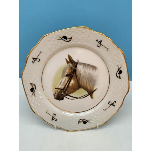 268 - Bareuther Waldassen (Bavarian) 25cm Cabinet Plates with Race Horsing Theme.