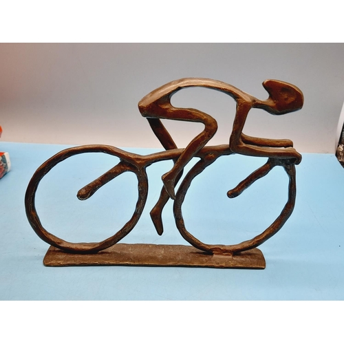 269 - Collection of Items to include Tandy Realistic CB Radio, Racing Cyclist Sculpture, etc.