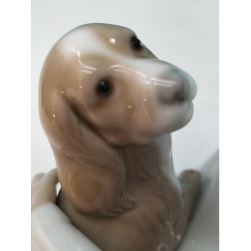 276 - LLadro 20cm Figure of a Boy with Dog 4522.