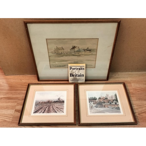 290 - Framed Watercolour by J Jay (Possible in Kent due to Family Connections) plus 2 x Limited Edition Pr... 