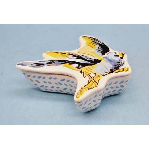 295 - Matthew Williamson Butterfly Home Collection Bird Shaped Trinket Box. 3.5cm High, 13cm x 12cm.