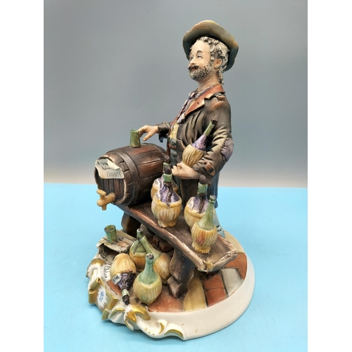 305 - Vintage Capodimonte Figures (2), 'The Wine Seller' Signed Arturo (29cm x 21cm) plus 'Tramp Feeding B... 