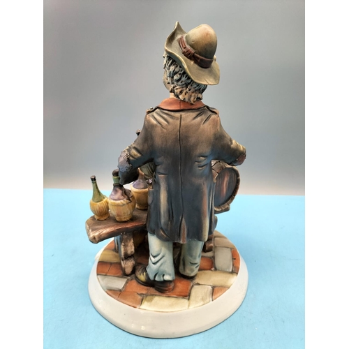 305 - Vintage Capodimonte Figures (2), 'The Wine Seller' Signed Arturo (29cm x 21cm) plus 'Tramp Feeding B... 