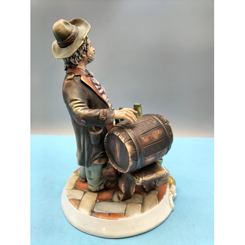 305 - Vintage Capodimonte Figures (2), 'The Wine Seller' Signed Arturo (29cm x 21cm) plus 'Tramp Feeding B... 