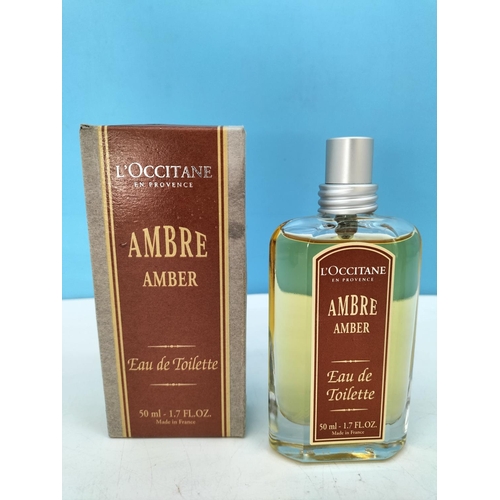 418 - Boxed L'Occitane 'Ambre Amber' 50ml Eau de Toilette (Full) and Boxed Crabtree & Evelyn 'Evelyn Rose'... 