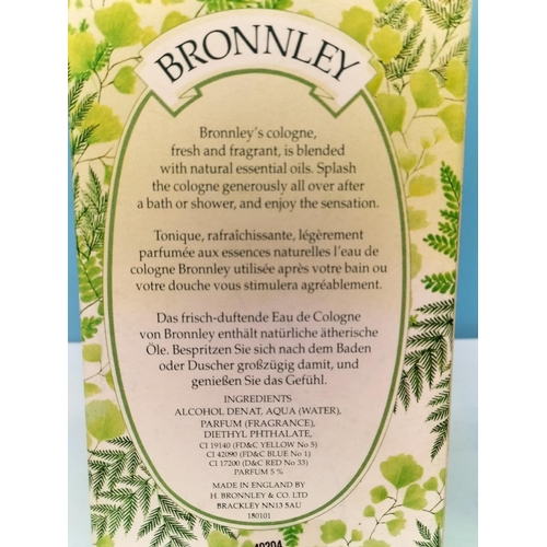 420 - Boxed Bronnley 250ml Body Splash Colognes (2) 'English Fern' and 'Blue Poppy'. Full.