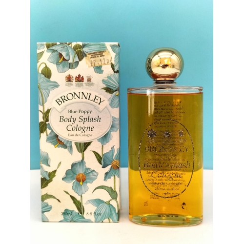 420 - Boxed Bronnley 250ml Body Splash Colognes (2) 'English Fern' and 'Blue Poppy'. Full.