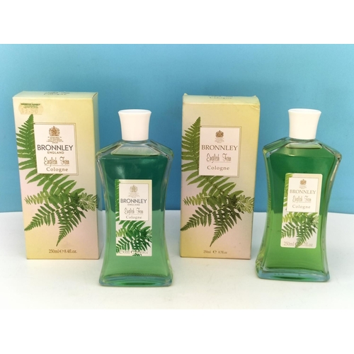 498 - Boxed Bronnley 250ml 'English Fern' Cologne Bottles (2).