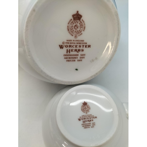 79 - Royal Worcester 12 Piece Coffee set in the 'Worcester Herbs' Pattern plus Royal Worcester 'Country K... 