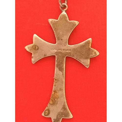 137 - 925 Silver Cross and Chain.