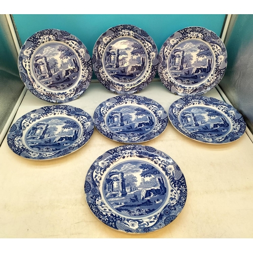 21 - Copeland Spode 26cm Dinner Plates (7) in the 'Italian' Pattern.