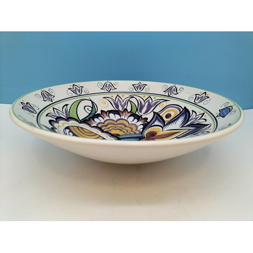 215 - Poole Pottery HX Pattern Large 33cm Fruit Bowl by Karen Brown 2004 from the Original Designs of Trud... 