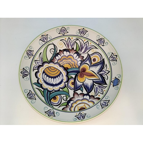 215 - Poole Pottery HX Pattern Large 33cm Fruit Bowl by Karen Brown 2004 from the Original Designs of Trud... 