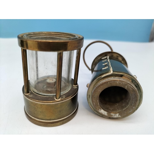 23 - Pair of Miniature Brass Miners Lamps.